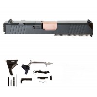 Glock 19 Compatible Pistol Build Kit w/ RMR Optic Cut Slide/ Black / Copper Barrel / No Lower